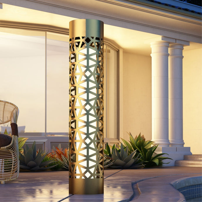 Outdoor Light Floor Candle Holder: Tall Circle