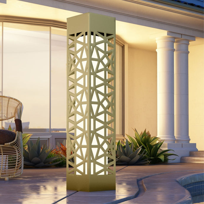 Outdoor Light Floor Candle Holder: Tall Square
